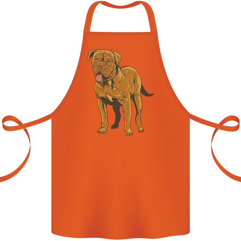 French Mastiff Dogue Bordeaux Dog Cotton Apron 100% Organic Orange