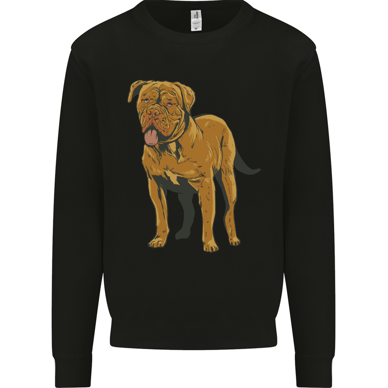 French Mastiff Dogue Bordeaux Dog Kids Sweatshirt Jumper Black
