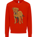French Mastiff Dogue Bordeaux Dog Kids Sweatshirt Jumper Bright Red