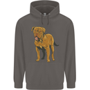 French Mastiff Dogue Bordeaux Dog Mens 80% Cotton Hoodie Charcoal