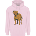 French Mastiff Dogue Bordeaux Dog Mens 80% Cotton Hoodie Light Pink