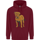 French Mastiff Dogue Bordeaux Dog Mens 80% Cotton Hoodie Maroon