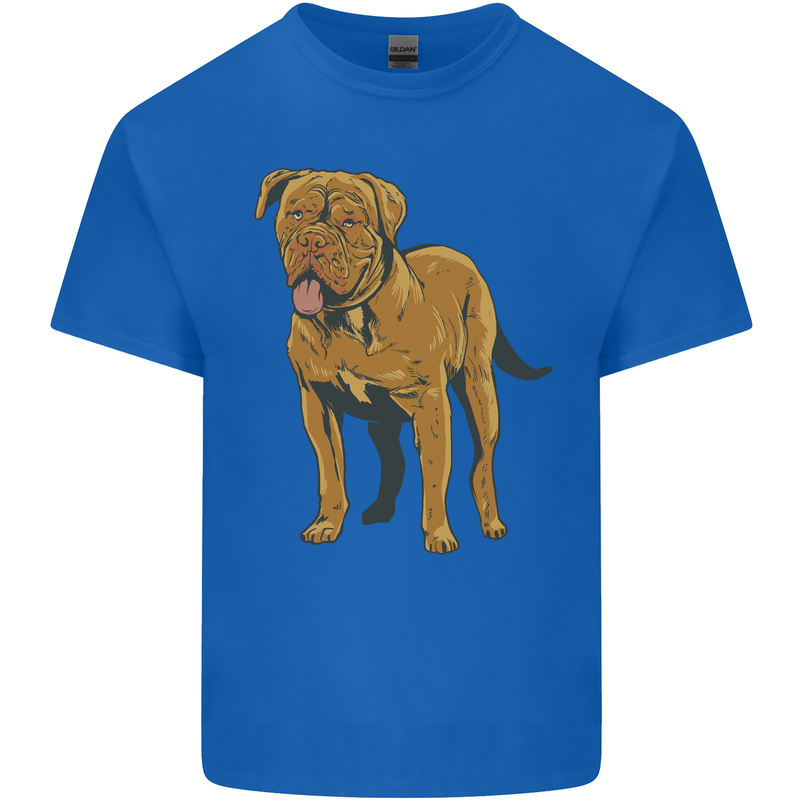 French Mastiff Dogue Bordeaux Dog Mens Cotton T-Shirt Tee Top Royal Blue