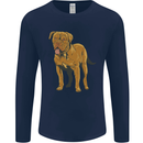 French Mastiff Dogue Bordeaux Dog Mens Long Sleeve T-Shirt Navy Blue