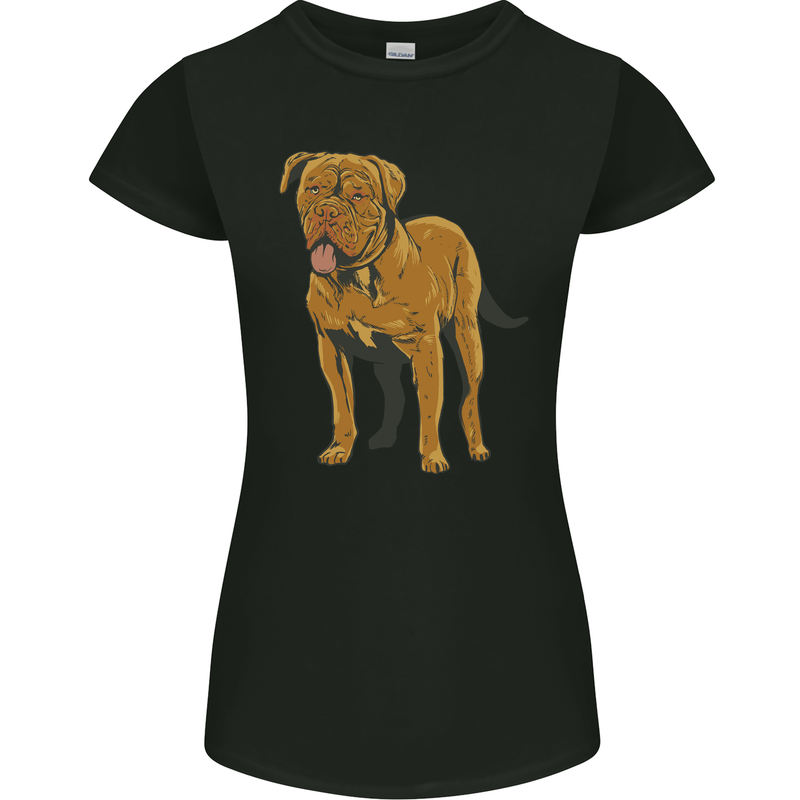 French Mastiff Dogue Bordeaux Dog Womens Petite Cut T-Shirt Black