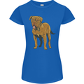 French Mastiff Dogue Bordeaux Dog Womens Petite Cut T-Shirt Royal Blue