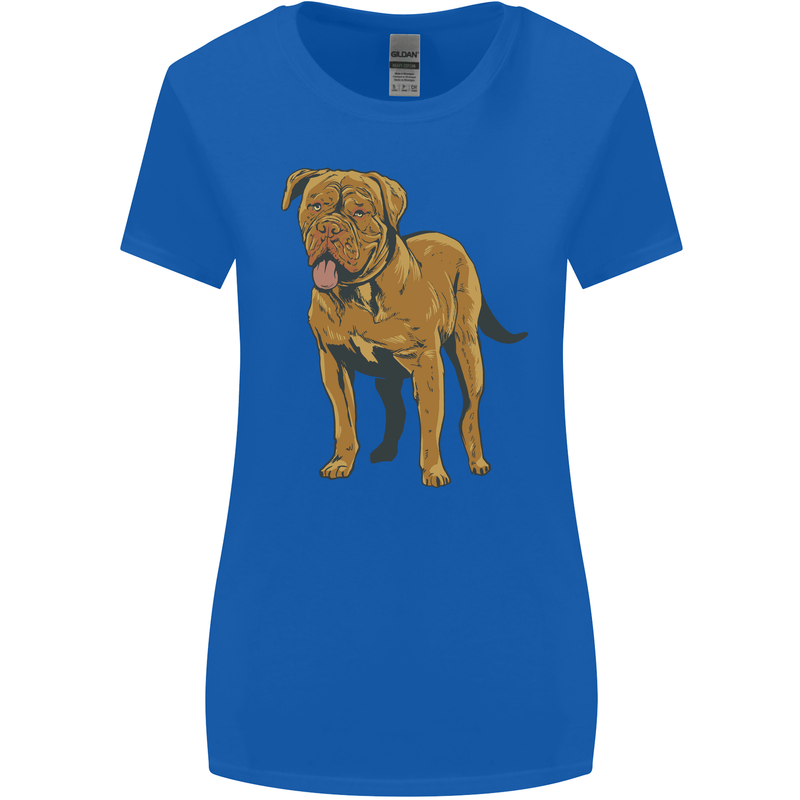 French Mastiff Dogue Bordeaux Dog Womens Wider Cut T-Shirt Royal Blue