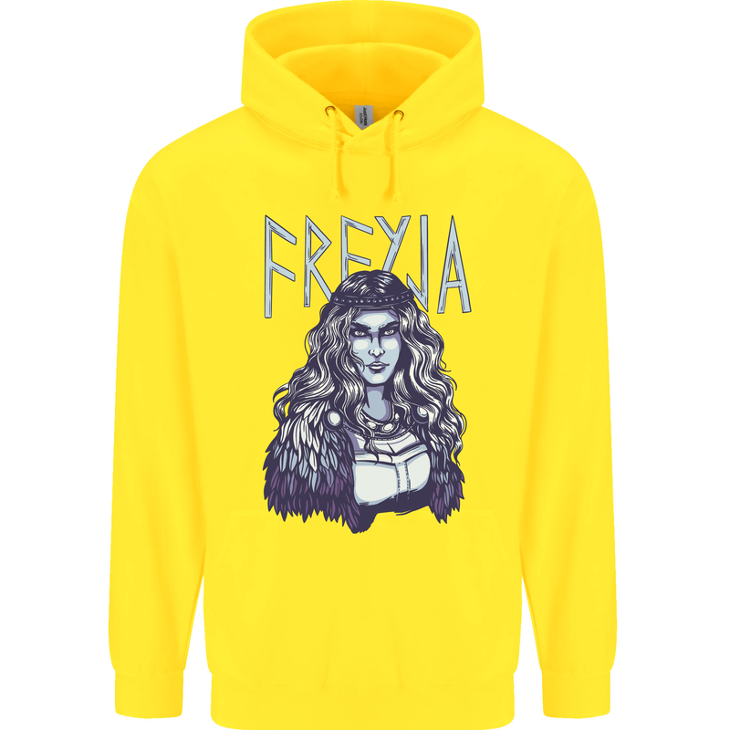 Freyja Norse Goddess Viking Valhalla Childrens Kids Hoodie Yellow