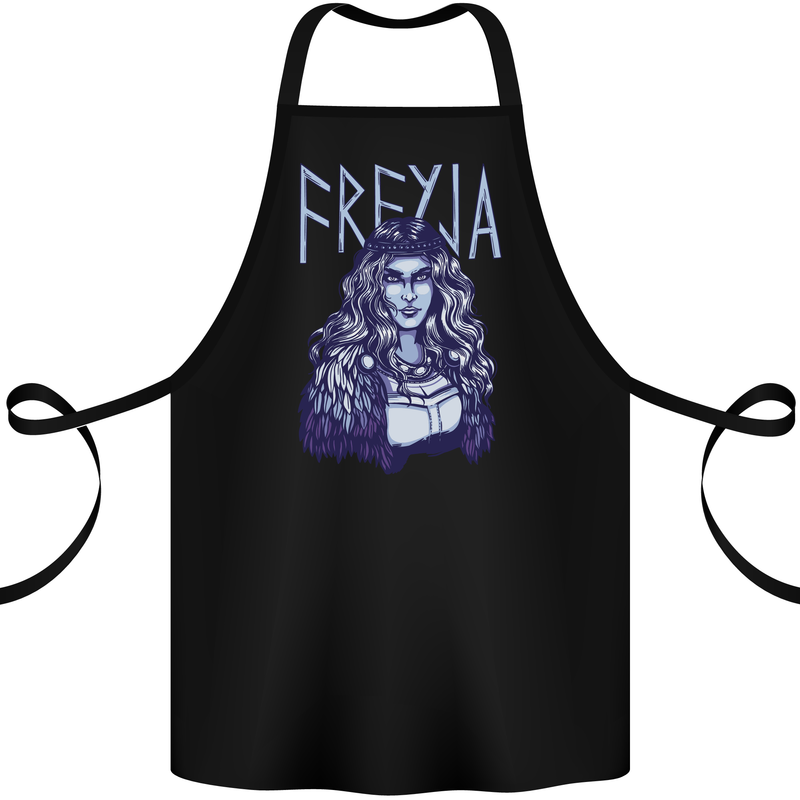 Freyja Norse Goddess Viking Valhalla Cotton Apron 100% Organic Black