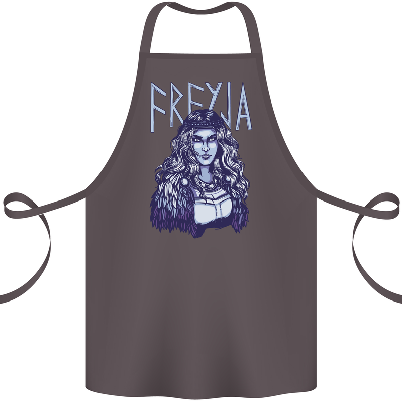 Freyja Norse Goddess Viking Valhalla Cotton Apron 100% Organic Dark Grey