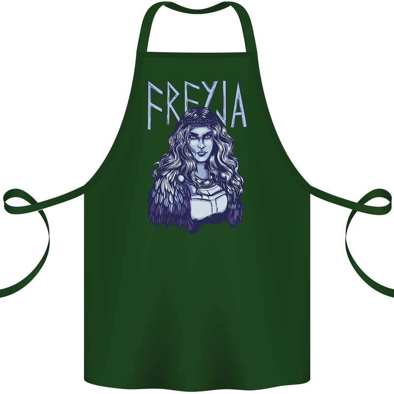 Freyja Norse Goddess Viking Valhalla Cotton Apron 100% Organic Forest Green