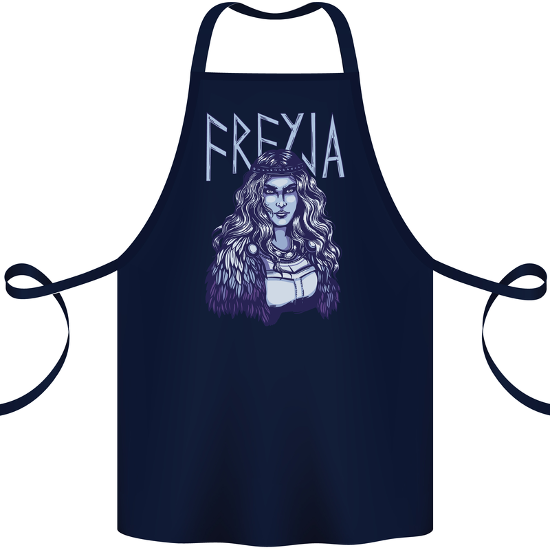 Freyja Norse Goddess Viking Valhalla Cotton Apron 100% Organic Navy Blue