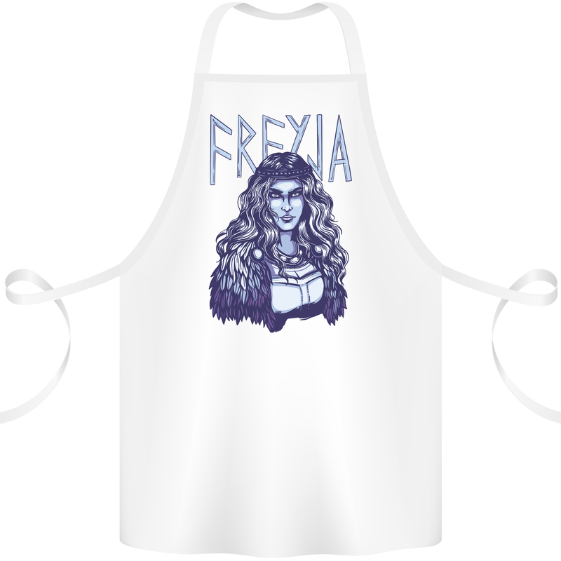 Freyja Norse Goddess Viking Valhalla Cotton Apron 100% Organic White