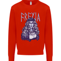 Freyja Norse Goddess Viking Valhalla Kids Sweatshirt Jumper Bright Red