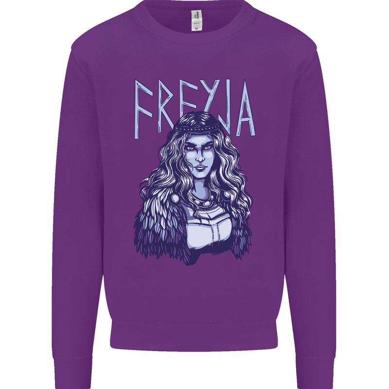 Freyja Norse Goddess Viking Valhalla Kids Sweatshirt Jumper Purple