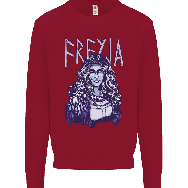 Freyja Norse Goddess Viking Valhalla Kids Sweatshirt Jumper Red