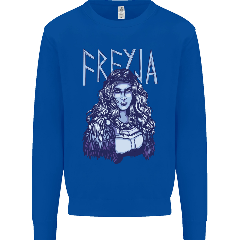 Freyja Norse Goddess Viking Valhalla Kids Sweatshirt Jumper Royal Blue