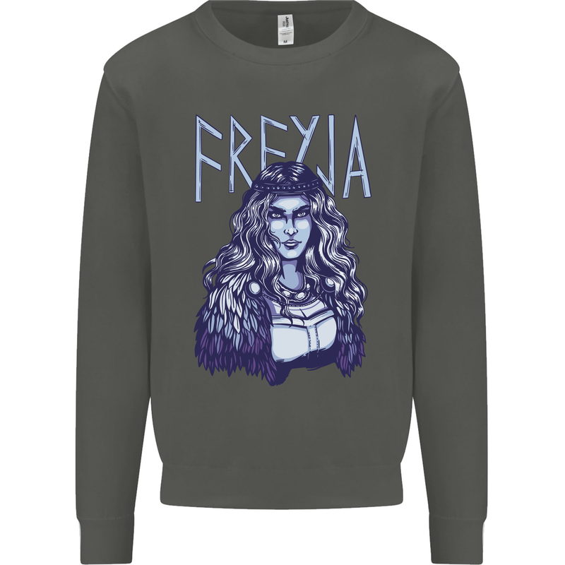 Freyja Norse Goddess Viking Valhalla Kids Sweatshirt Jumper Storm Grey