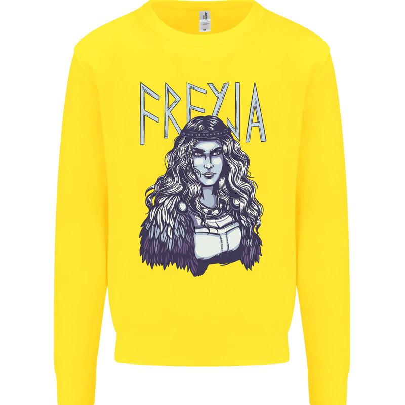 Freyja Norse Goddess Viking Valhalla Kids Sweatshirt Jumper Yellow