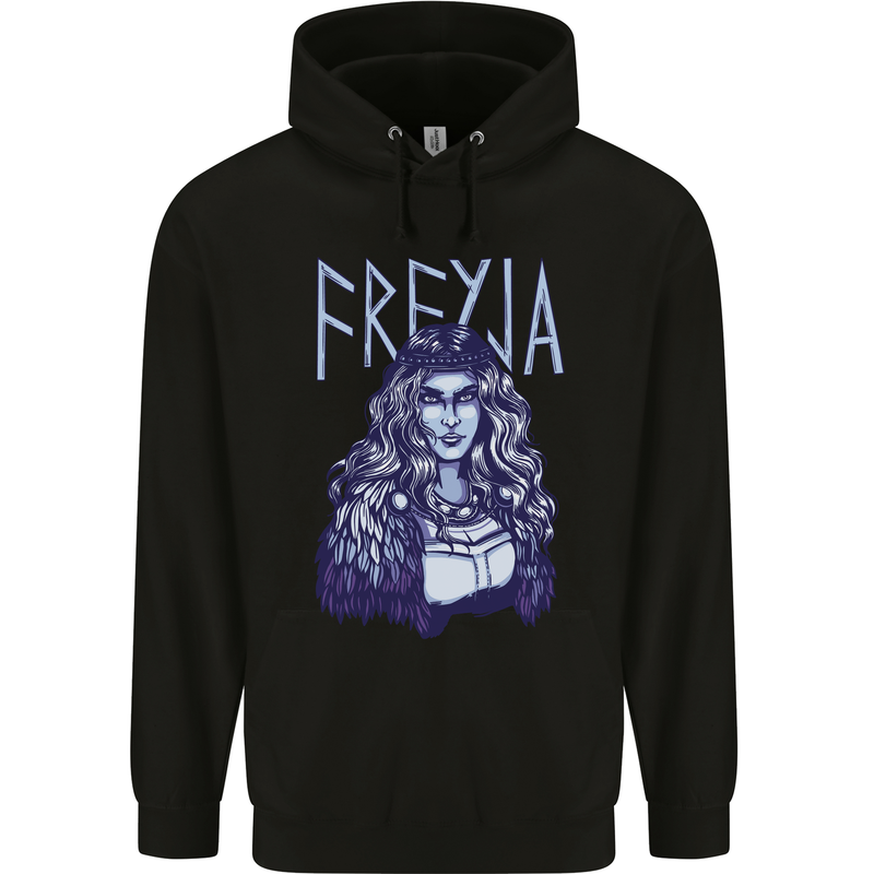 Freyja Norse Goddess Viking Valhalla Mens 80% Cotton Hoodie Black