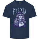 Freyja Norse Goddess Viking Valhalla Mens Cotton T-Shirt Tee Top Navy Blue