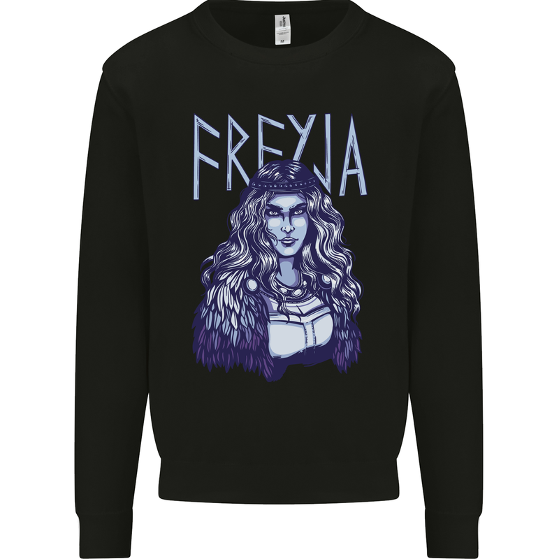 Freyja Norse Goddess Viking Valhalla Mens Sweatshirt Jumper Black