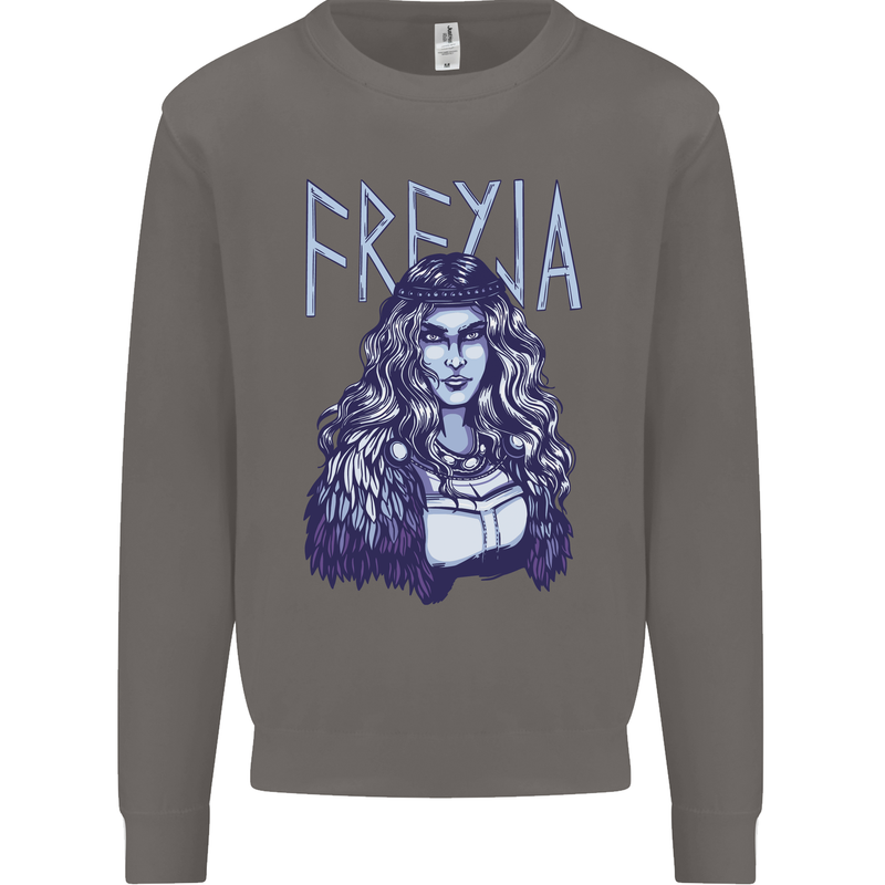 Freyja Norse Goddess Viking Valhalla Mens Sweatshirt Jumper Charcoal