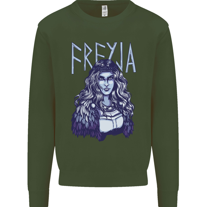Freyja Norse Goddess Viking Valhalla Mens Sweatshirt Jumper Forest Green