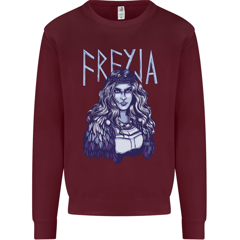Freyja Norse Goddess Viking Valhalla Mens Sweatshirt Jumper Maroon