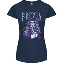 Freyja Norse Goddess Viking Valhalla Womens Petite Cut T-Shirt Navy Blue