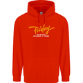 Friday My Second Favorite F Word Mens 80% Cotton Hoodie Bright Red