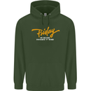 Friday My Second Favorite F Word Mens 80% Cotton Hoodie Forest Green