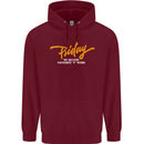 Friday My Second Favorite F Word Mens 80% Cotton Hoodie Maroon