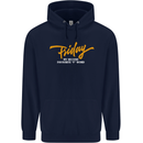 Friday My Second Favorite F Word Mens 80% Cotton Hoodie Navy Blue