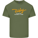 Friday My Second Favorite F Word Mens Cotton T-Shirt Tee Top Military Green