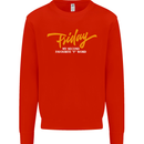 Friday My Second Favorite F Word Mens Sweatshirt Jumper Bright Red