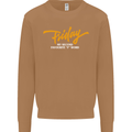 Friday My Second Favorite F Word Mens Sweatshirt Jumper Caramel Latte