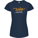 Friday My Second Favorite F Word Womens Petite Cut T-Shirt Navy Blue