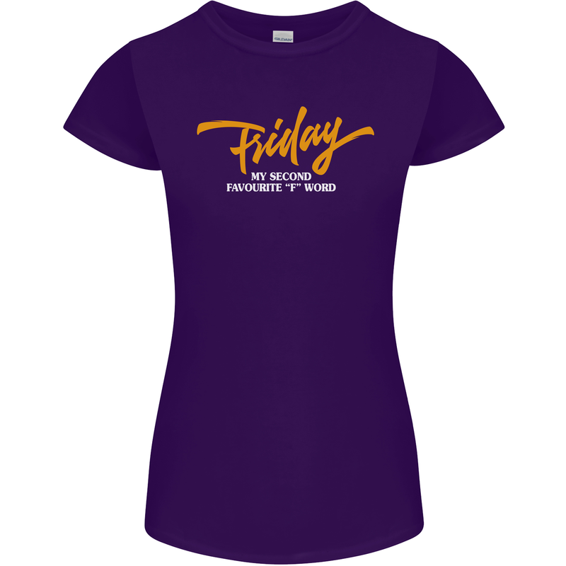 Friday My Second Favorite F Word Womens Petite Cut T-Shirt Purple