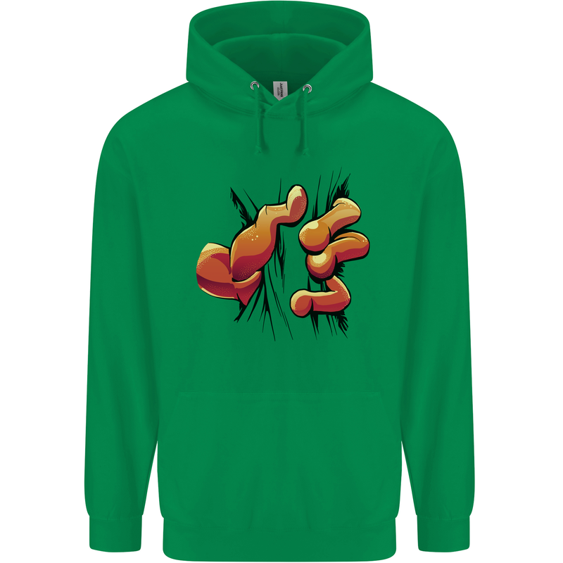 Frog Hand Scrunching Material Childrens Kids Hoodie Irish Green