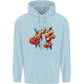 Frog Hand Scrunching Material Childrens Kids Hoodie Light Blue