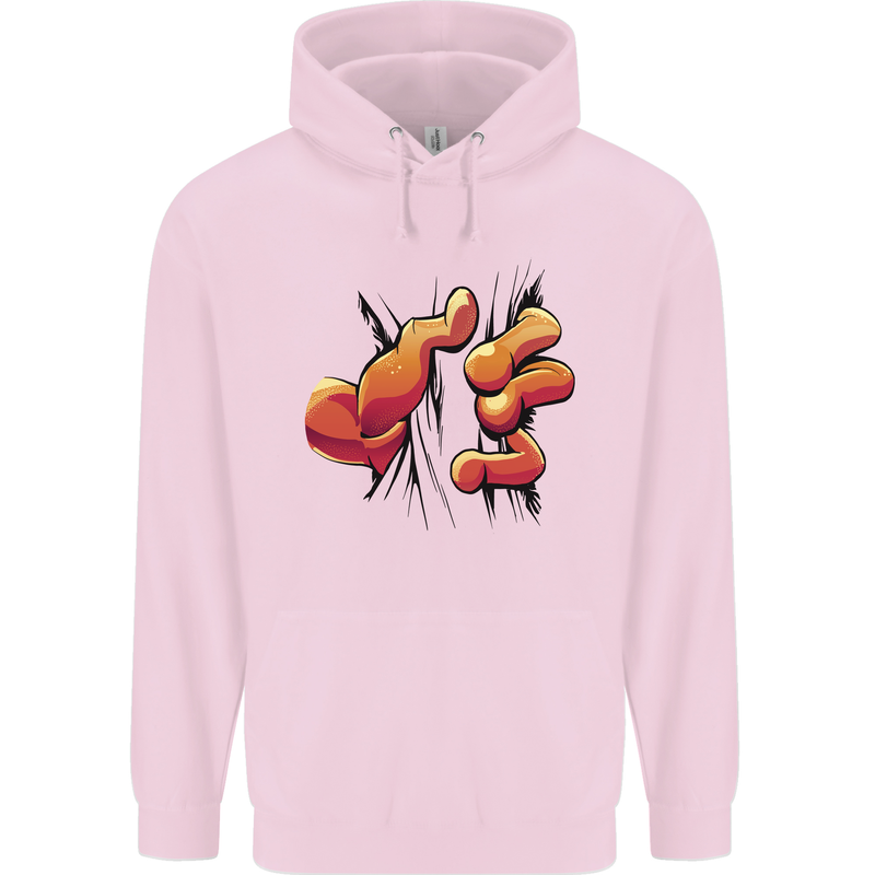 Frog Hand Scrunching Material Childrens Kids Hoodie Light Pink