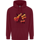 Frog Hand Scrunching Material Childrens Kids Hoodie Maroon