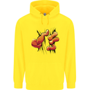 Frog Hand Scrunching Material Childrens Kids Hoodie Yellow