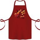 Frog Hand Scrunching Material Cotton Apron 100% Organic Maroon