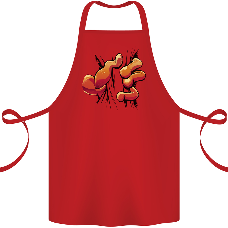 Frog Hand Scrunching Material Cotton Apron 100% Organic Red