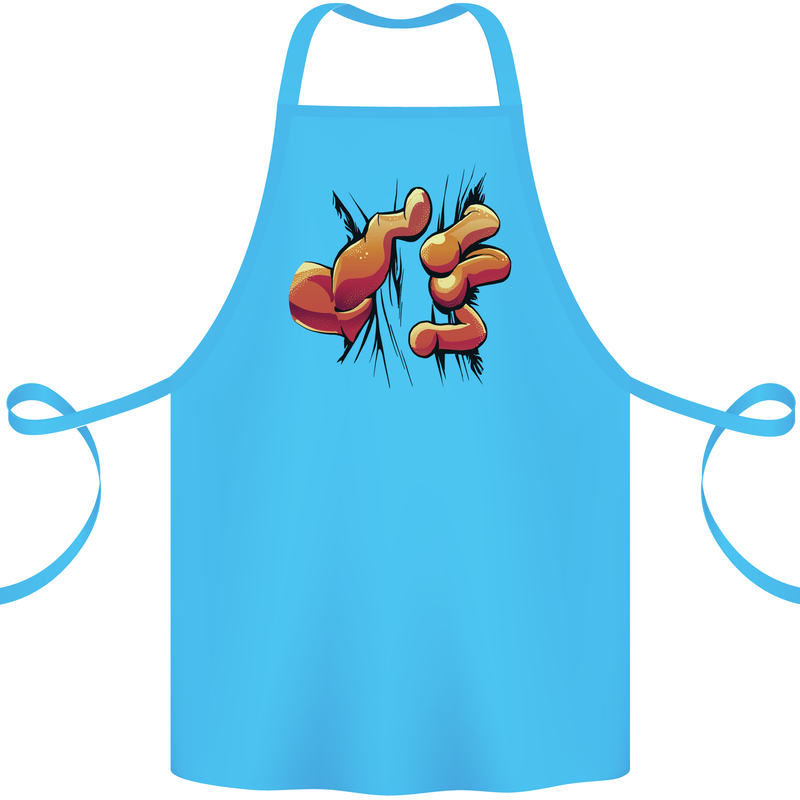 Frog Hand Scrunching Material Cotton Apron 100% Organic Turquoise