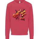 Frog Hand Scrunching Material Kids Sweatshirt Jumper Heliconia