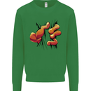 Frog Hand Scrunching Material Kids Sweatshirt Jumper Irish Green