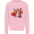 Frog Hand Scrunching Material Kids Sweatshirt Jumper Light Pink